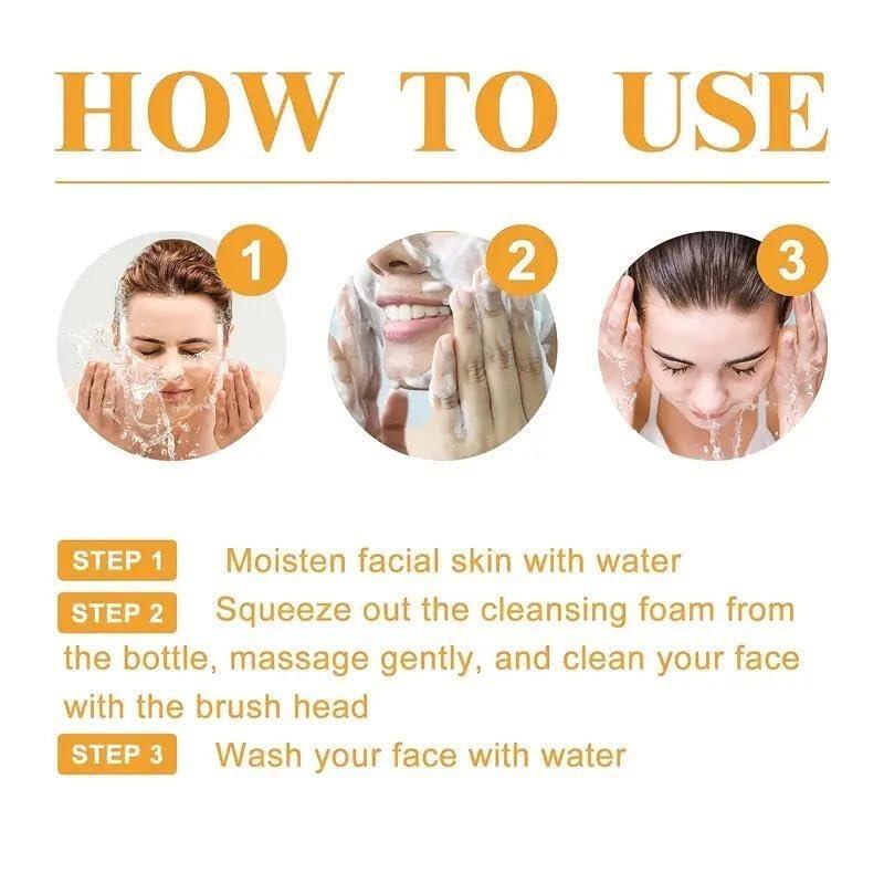 MIAOFUTONG Turmeric and Kojic Acid Brightening Facial Cleanser with Soap Set