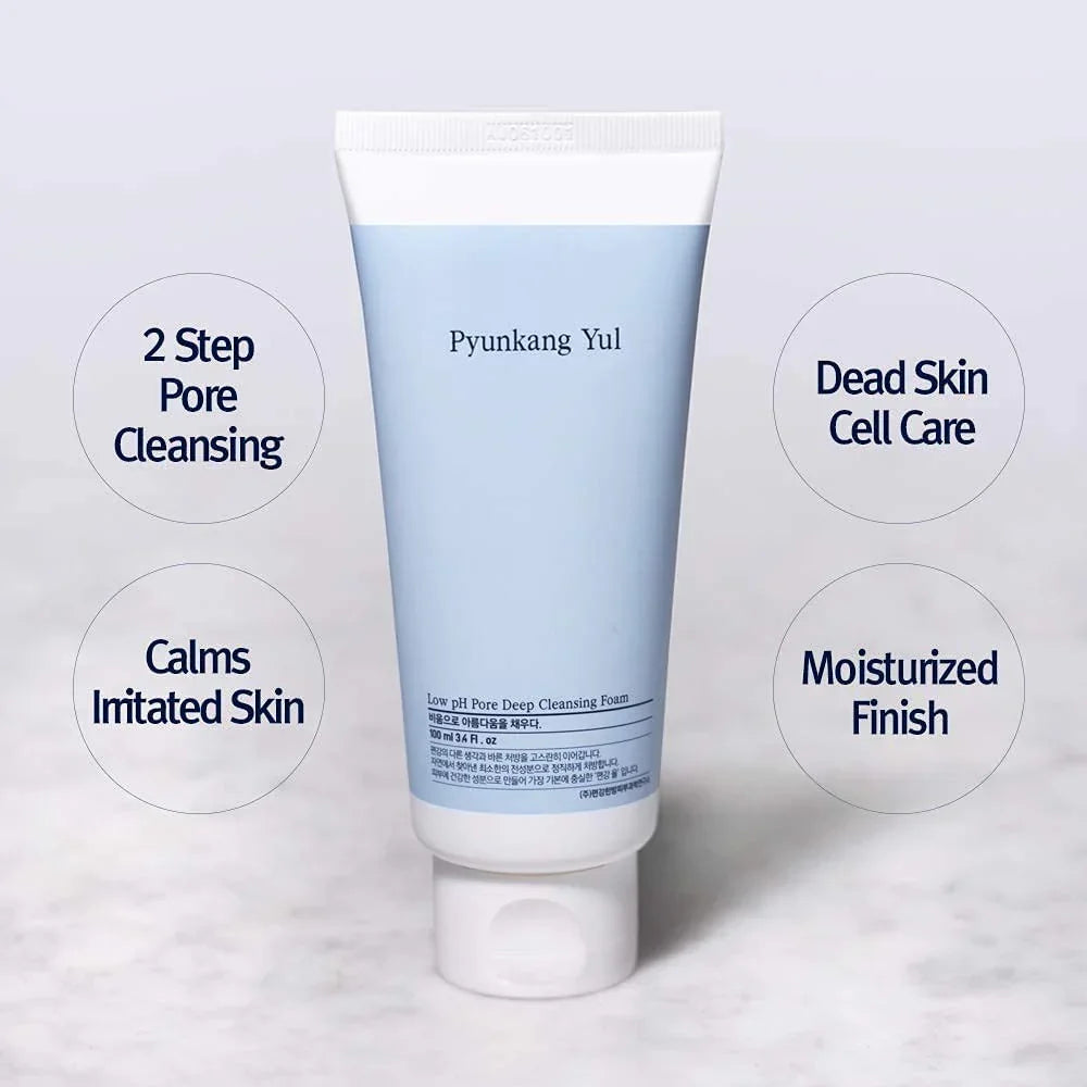 Pyunkang Yul PKY Low pH Pore Deep Cleansing Foam with Tea Tree and Witch Hazel (3.38 Fl. Oz, 100ml)