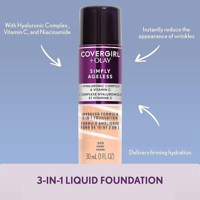 COVERGIRL Simply Ageless 3-in-1 Liquid Foundation Matte Finish
