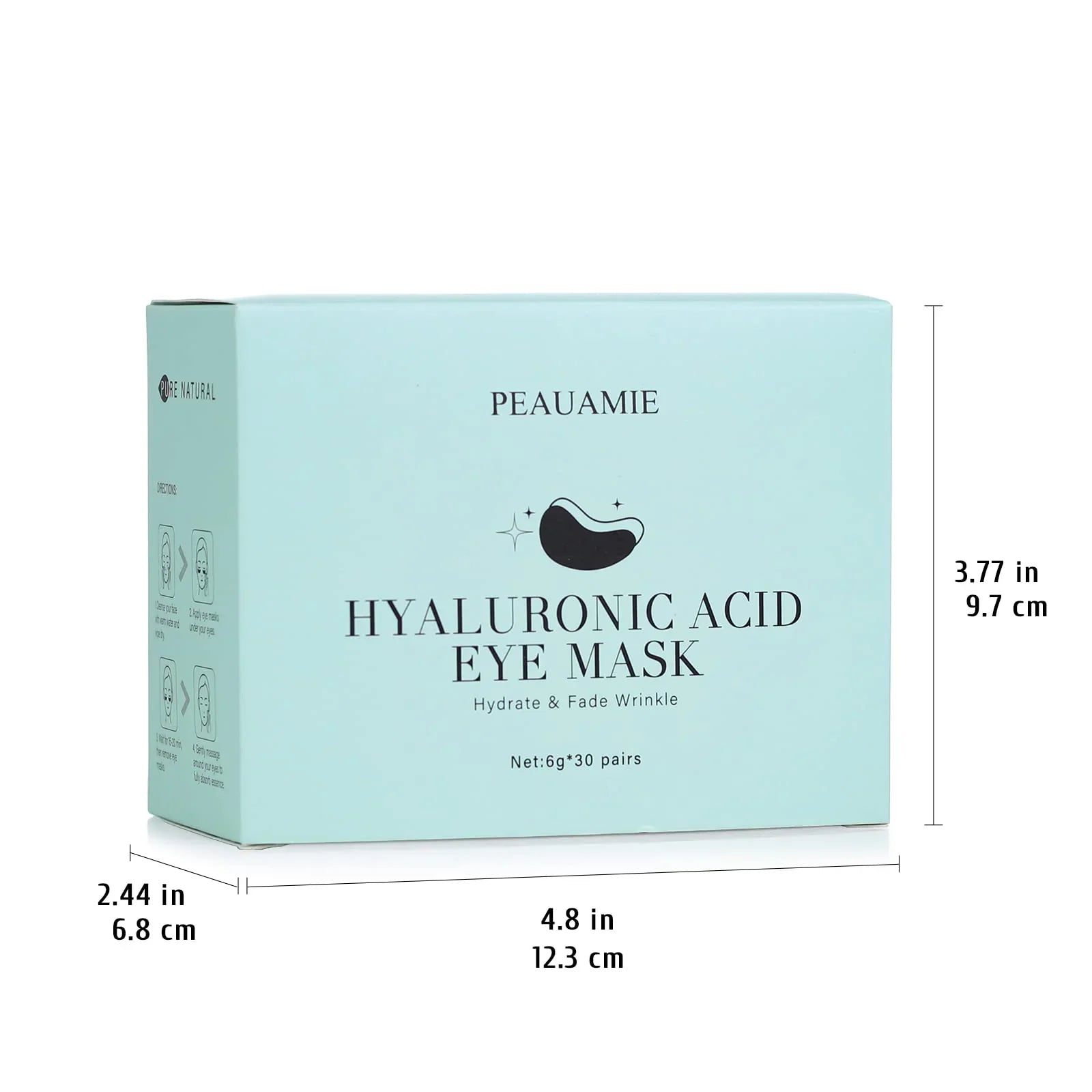 PEAUAMIE Under Eye Patches Hyaluronic Acid Eye Mask 30 Pairs