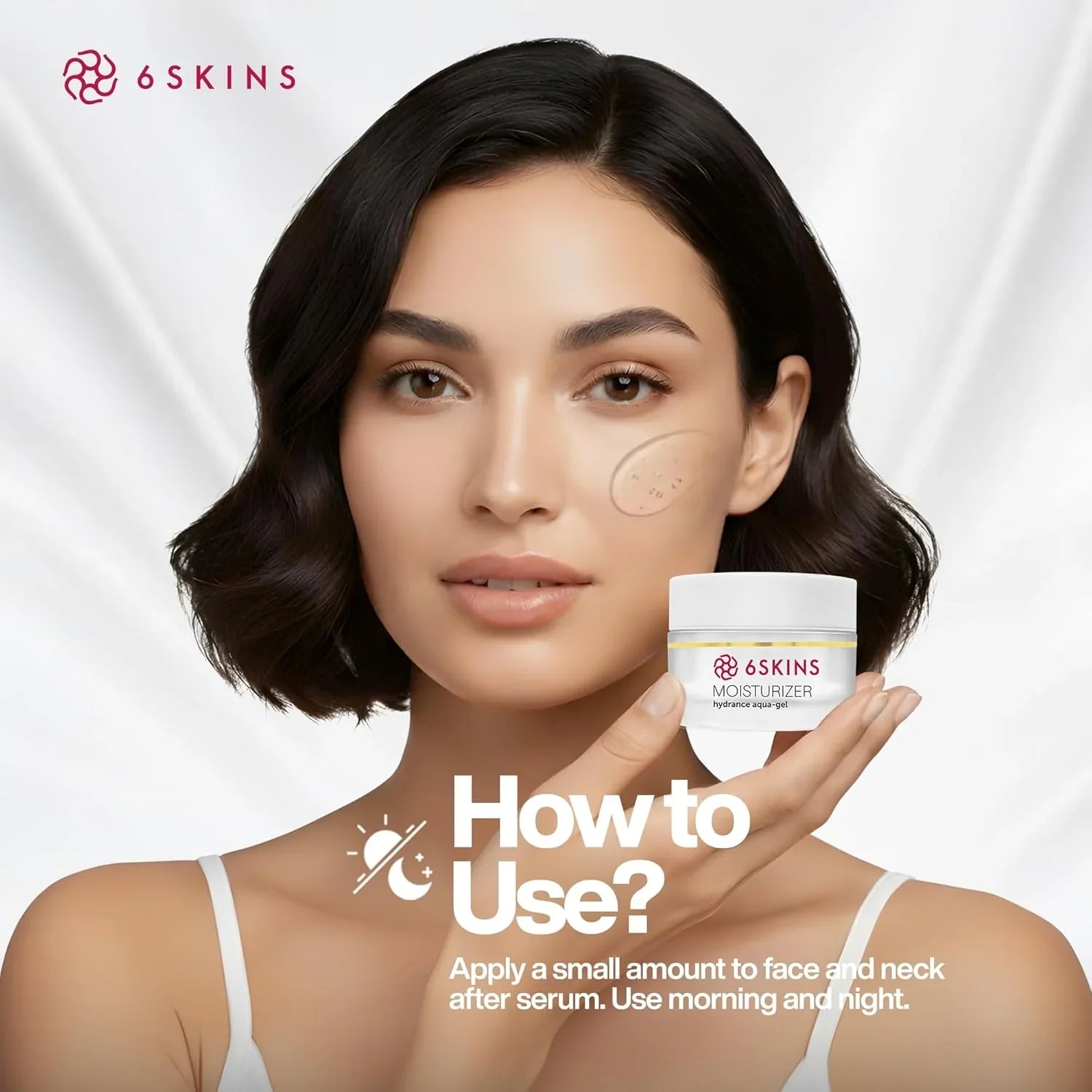 6SKINS® Face Moisturizer with Niacinamide & Ceramides - Korean Skin Care Facial Moisturizer for Skin Barrier Support & Pore Minimizer - Oil-Free Hydrating Face Gel for All Skin Types - 1.7Oz