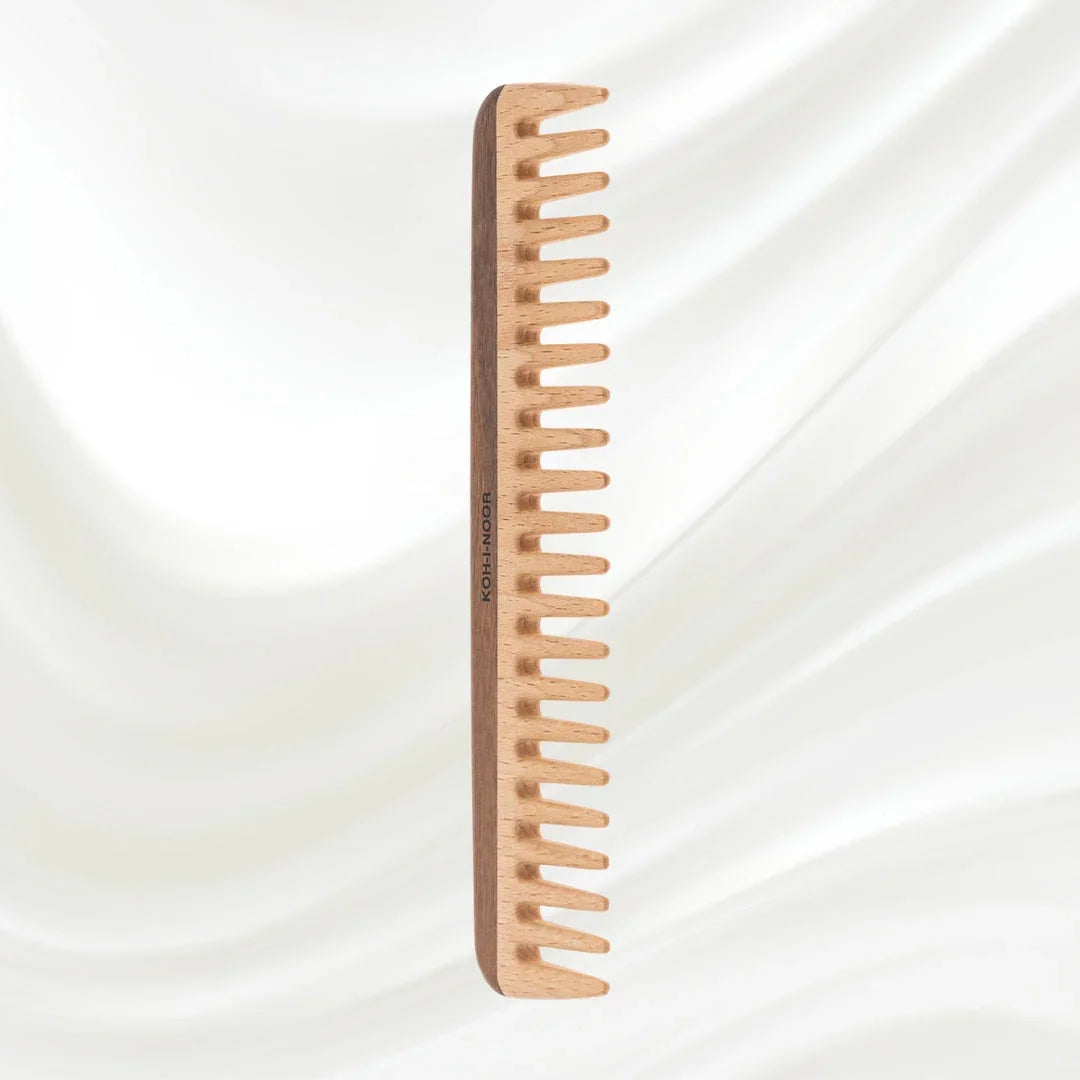 KOH-I-NOOR Legno Beech and Kotibe Wood Wide Spread Tooth comb