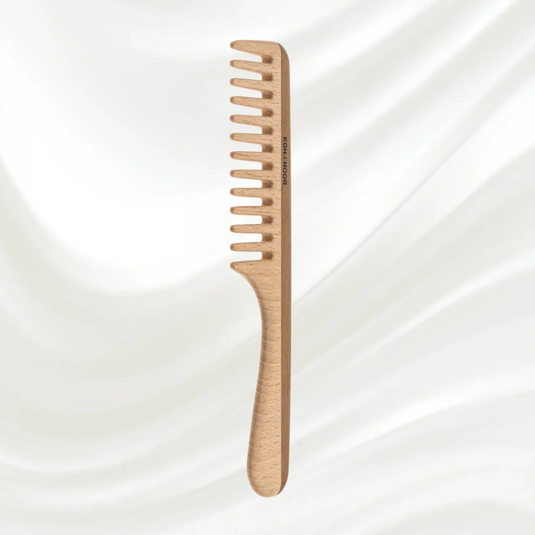 KOH-I-NOOR Beauty USA Legno Beech and Kotibe Wood Wide Tooth Comb