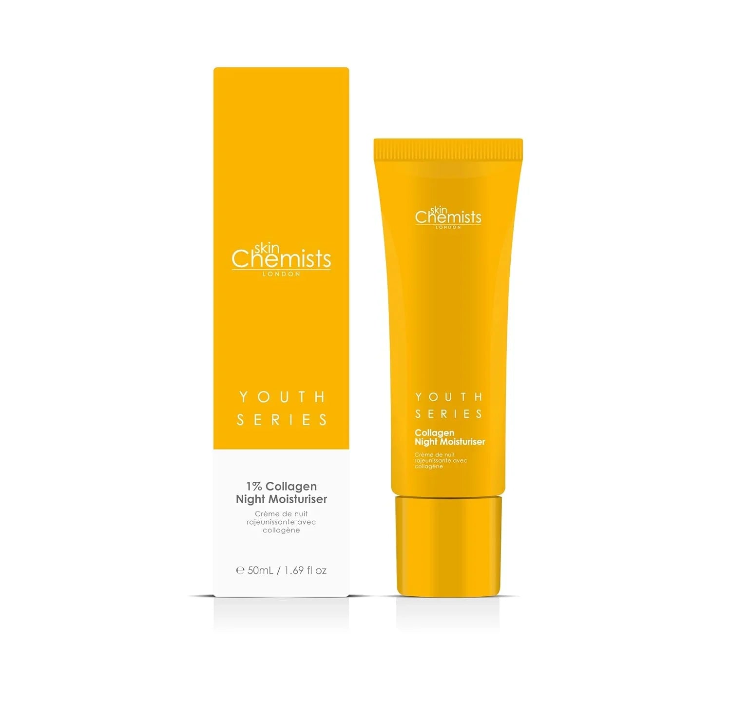 Skin Chemists Collagen anti Aging Night Moisturiser | anti Aging Skin Care Face Moisturiser Cream Enriched with Plant-Based Collagen, Marine Amino Acids & Coconut Oil - Daily anti Aging Skin Care 50Ml