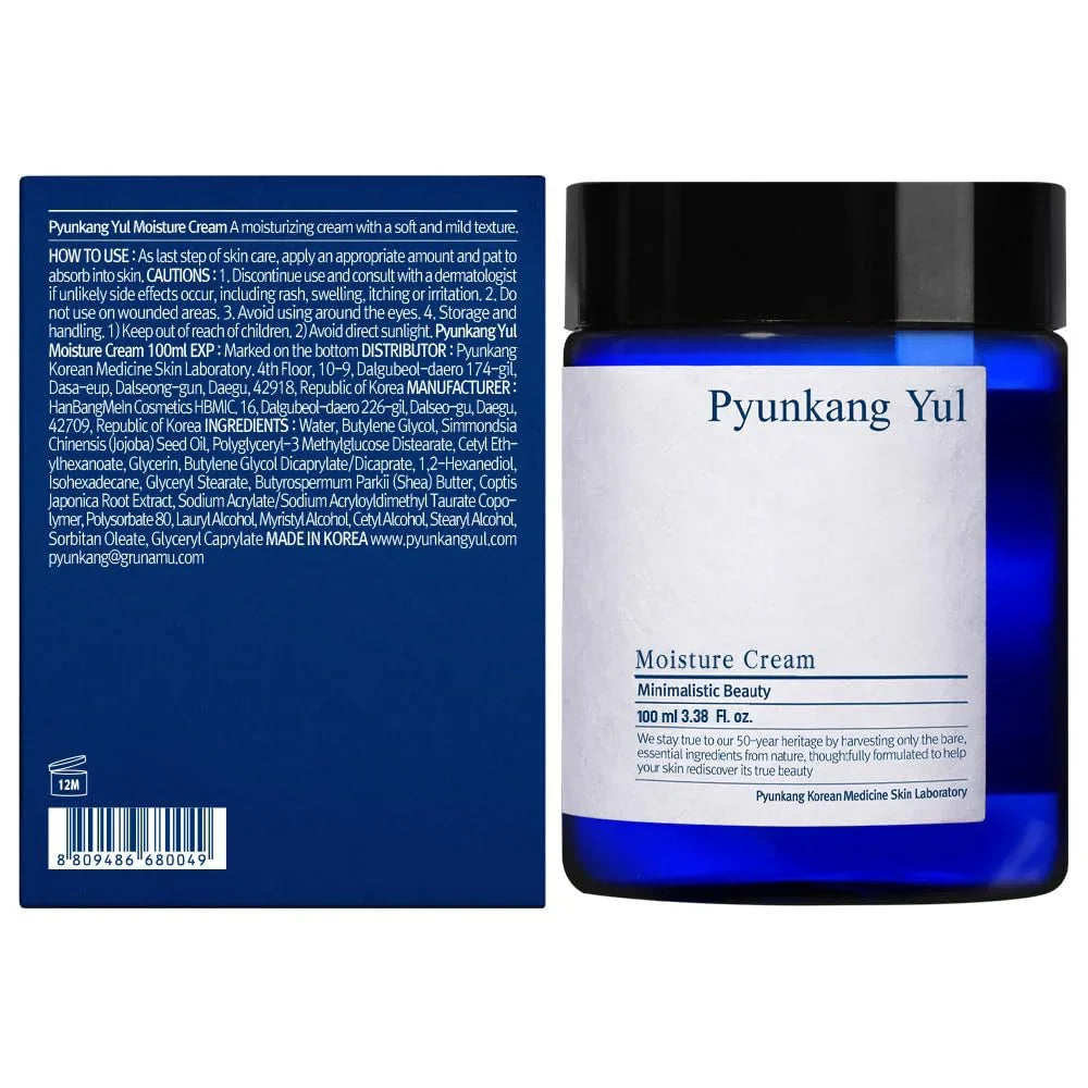 Pyunkang Yul Moisture Cream - Facial Moisturizer Shea Butter, Jojoba Oil 3.4 Fl oz