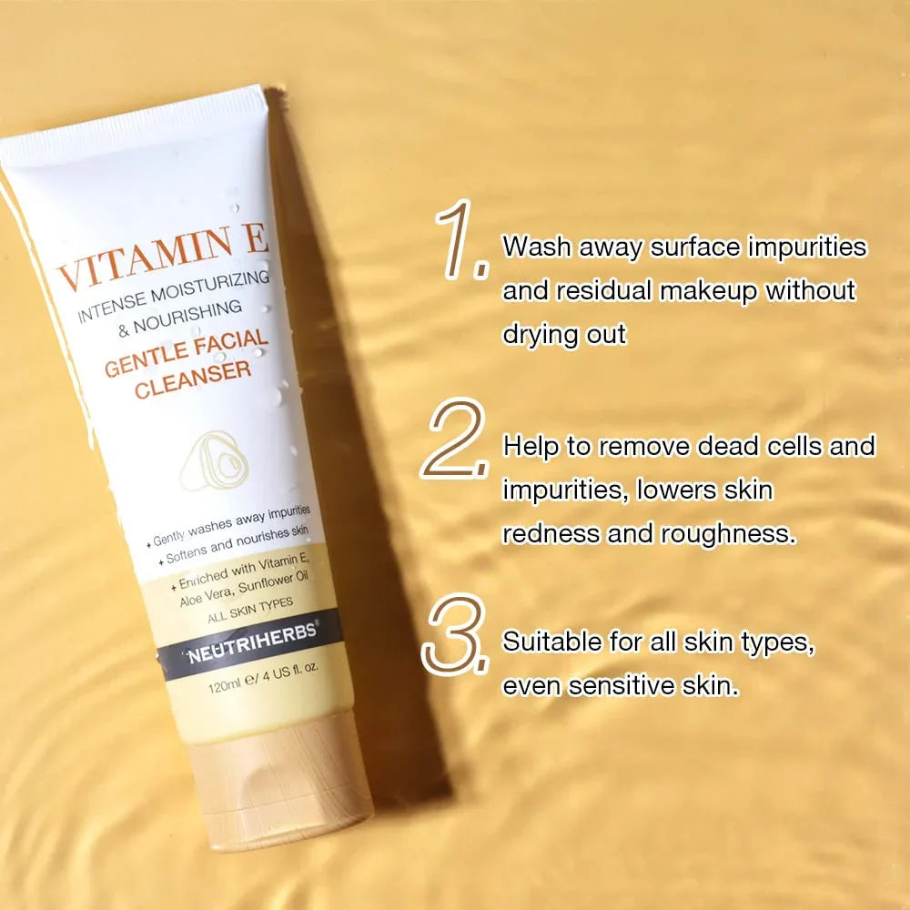 Neutriherbs Face Cleanser with Vitamin E All Skin Types, 4 fl.oz