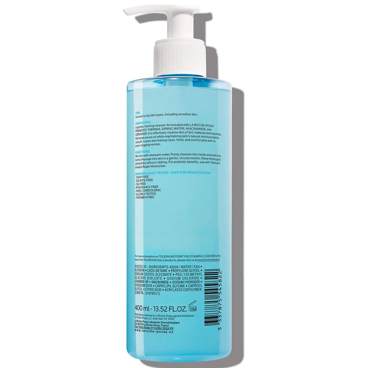 La Roche-Posay Toleriane Purifying Foaming Facial Cleanser, Oil Free Face Wash