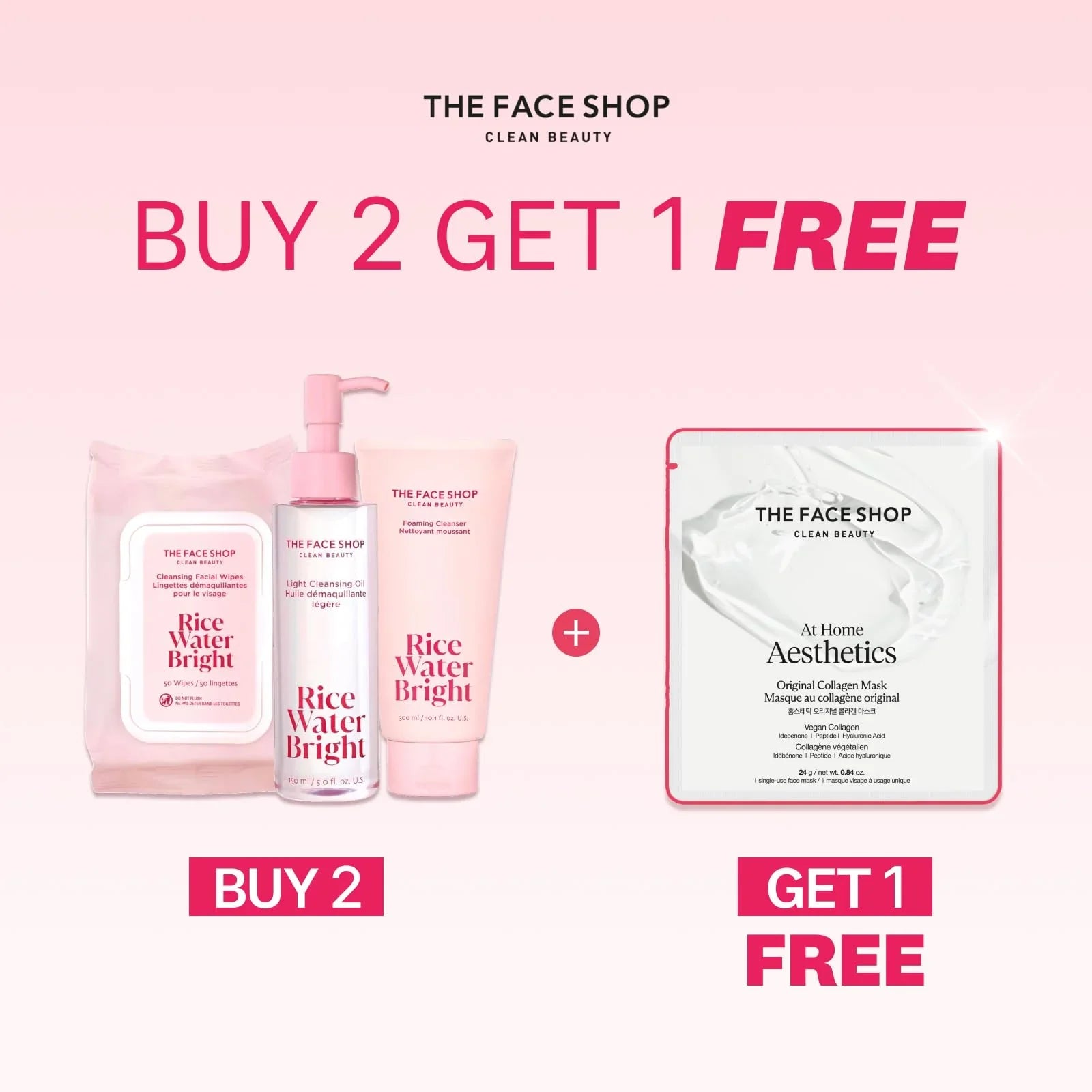 The Face Shop Rice Water Bright Foaming Facial Cleanser with Ceramide