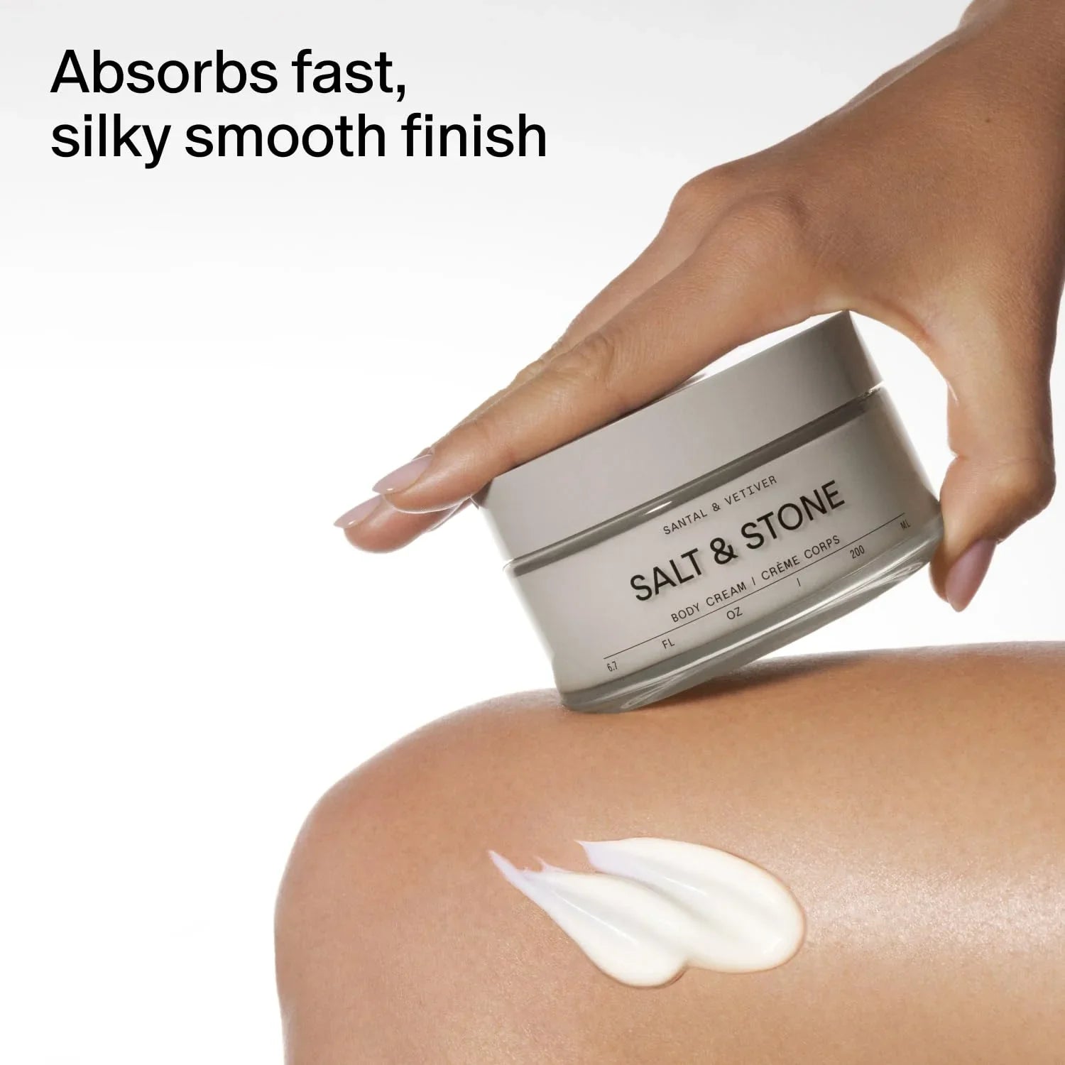 Salt & Stone Body Cream – Santal & Vetiver with Seaweed Extracts, Spirulina & Squalane (6.7 fl oz)