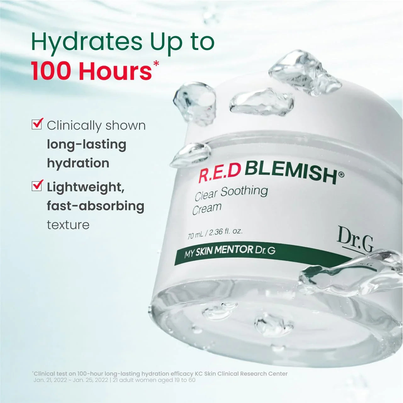 Dr.G R.E.D. Blemish Clear Soothing Cream - Calming Korean Moisturizer for Redness