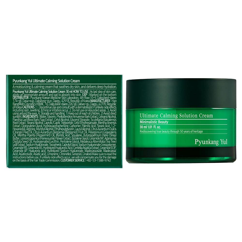 Pyunkang Yul Ultimate Calming Solution Cream for Sensitive Skin - Calms & Soothes Redness with Cica & Tea Tree