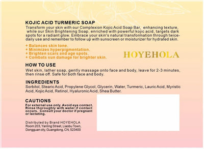 HOYEHOLA Kojic Acid Turmeric Soap Bar - Image 2