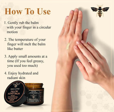 Terra Lotus - Organic Grass-Fed Beef Tallow Balm with Raw Honey - Image 4