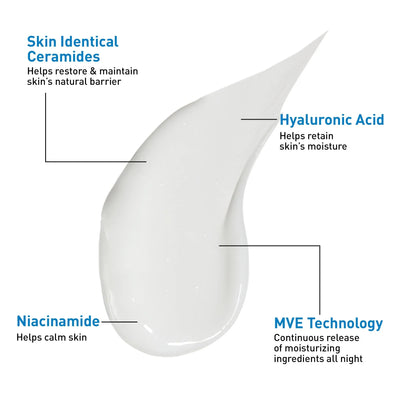 CeraVe Facial Moisturizing Lotion, Night Cream with Hyaluronic Acid and Niacinamide - Image 4
