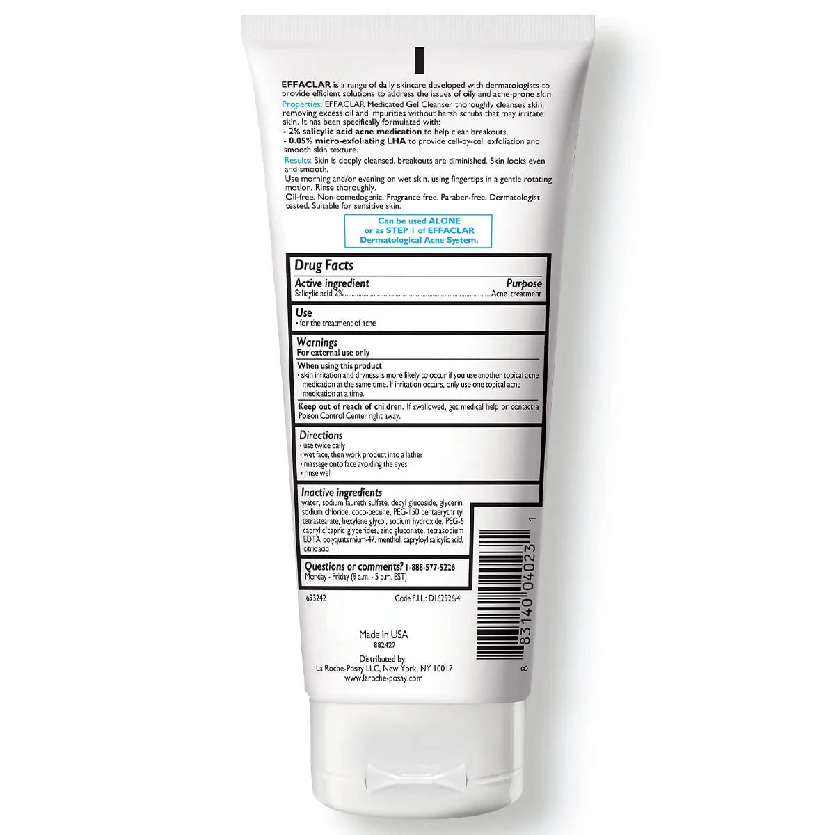 La Roche-Posay Effaclar Medicated Gel Cleanser, Foaming Acne Face Wash