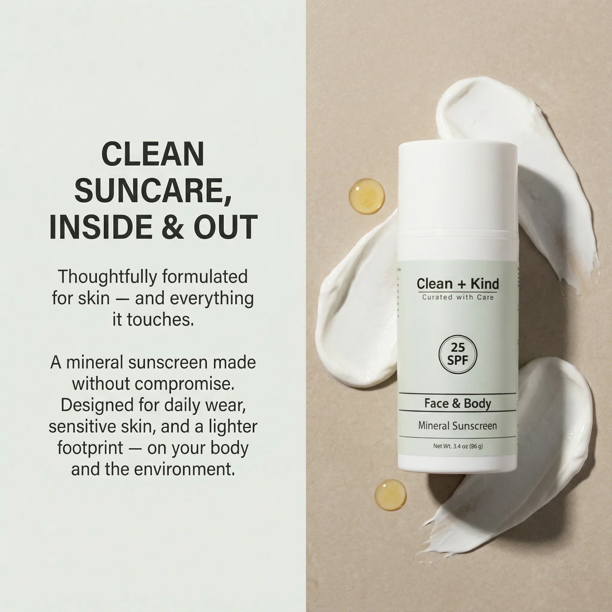 Clean + Kind Tallow Mineral Sunscreen