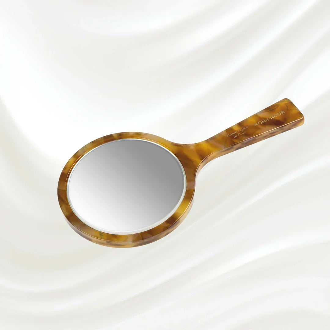 KOH-I-NOOR Luxury Hand Mirror - Honey Yellow | German Glass