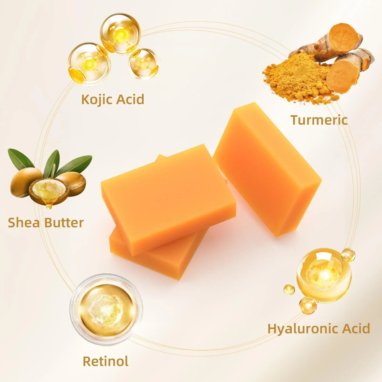 HOYEHOLA Kojic Acid Turmeric Soap Bar