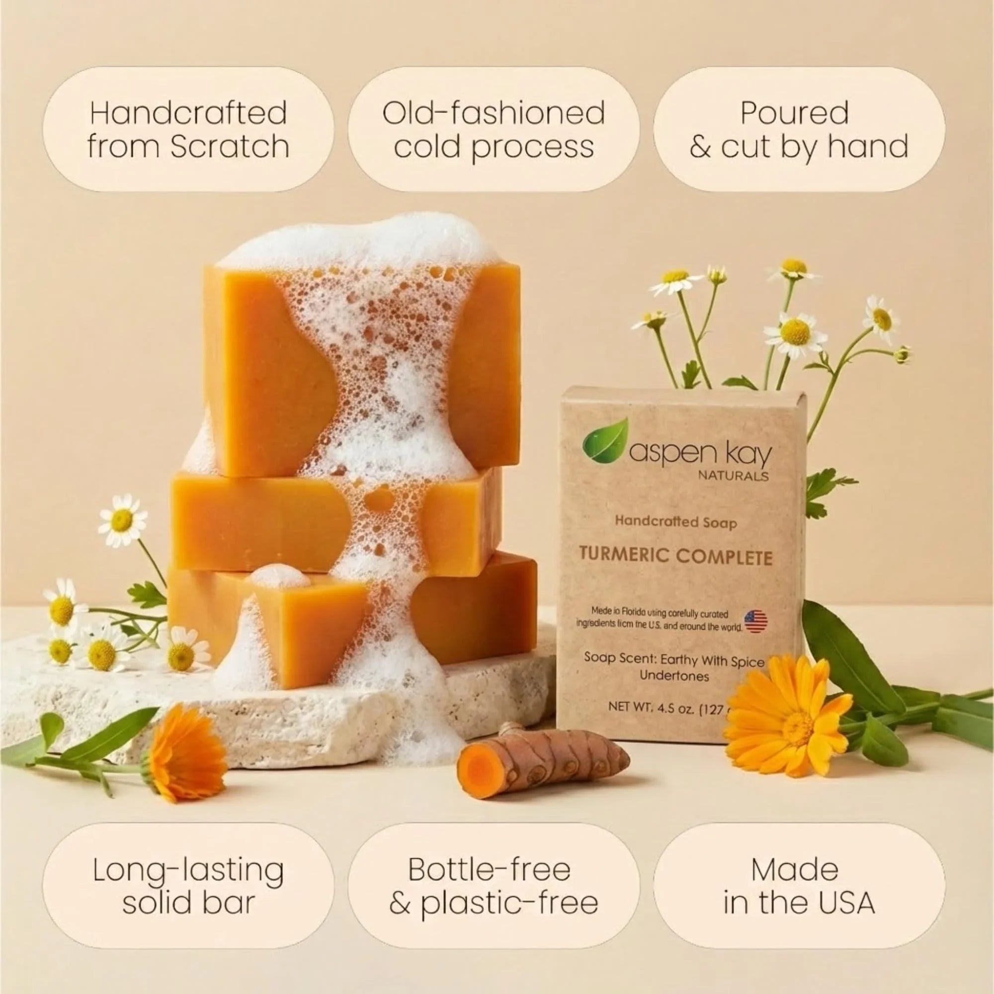 Aspen Kay Naturals Turmeric Soap