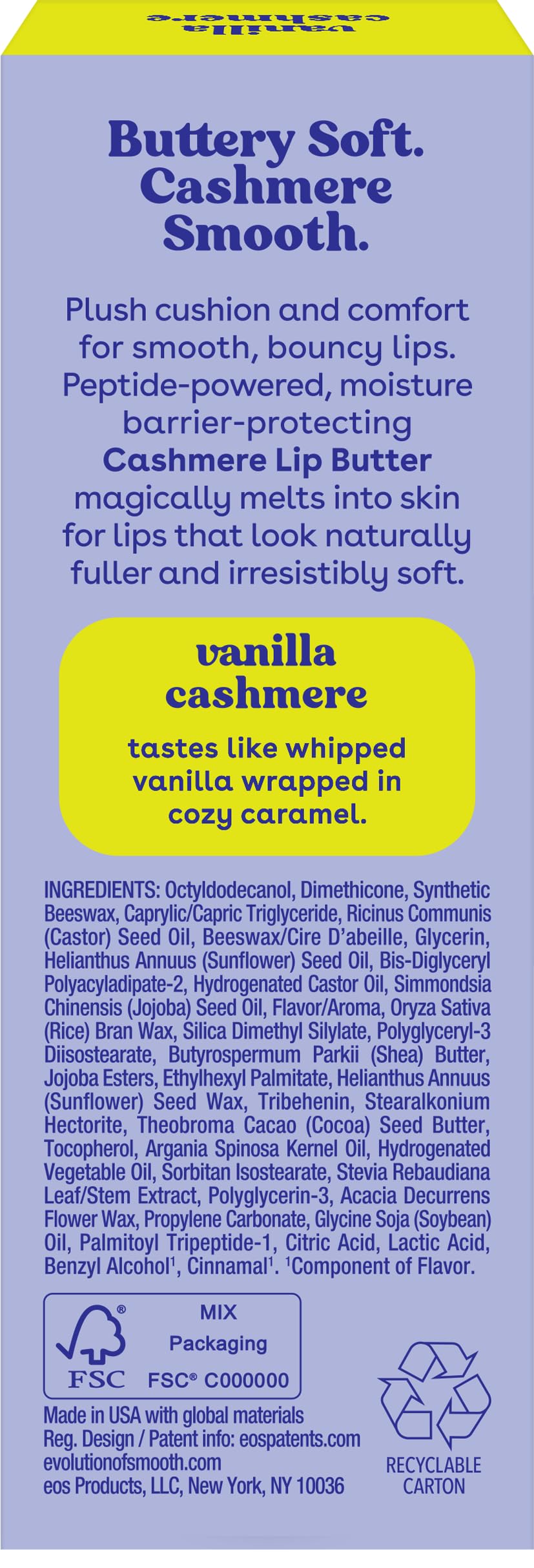 eos Vanilla Cashmere Lip Butter