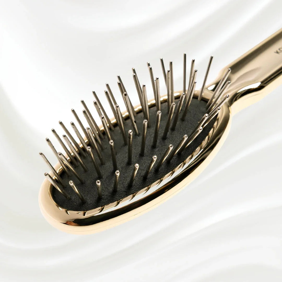 KOH-I-NOOR Metallic Metal Pin Hair Brush - Pneumatic Cushion for Thick & Wavy Hair