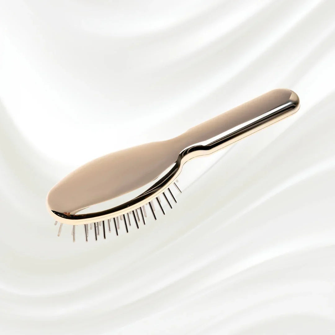 KOH-I-NOOR Metallic Metal Pin Hair Brush - Pneumatic Cushion for Thick & Wavy Hair