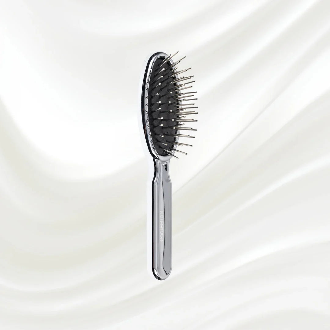 KOH-I-NOOR Metallic Metal Pin Hair Brush - Pneumatic Cushion for Thick & Wavy Hair