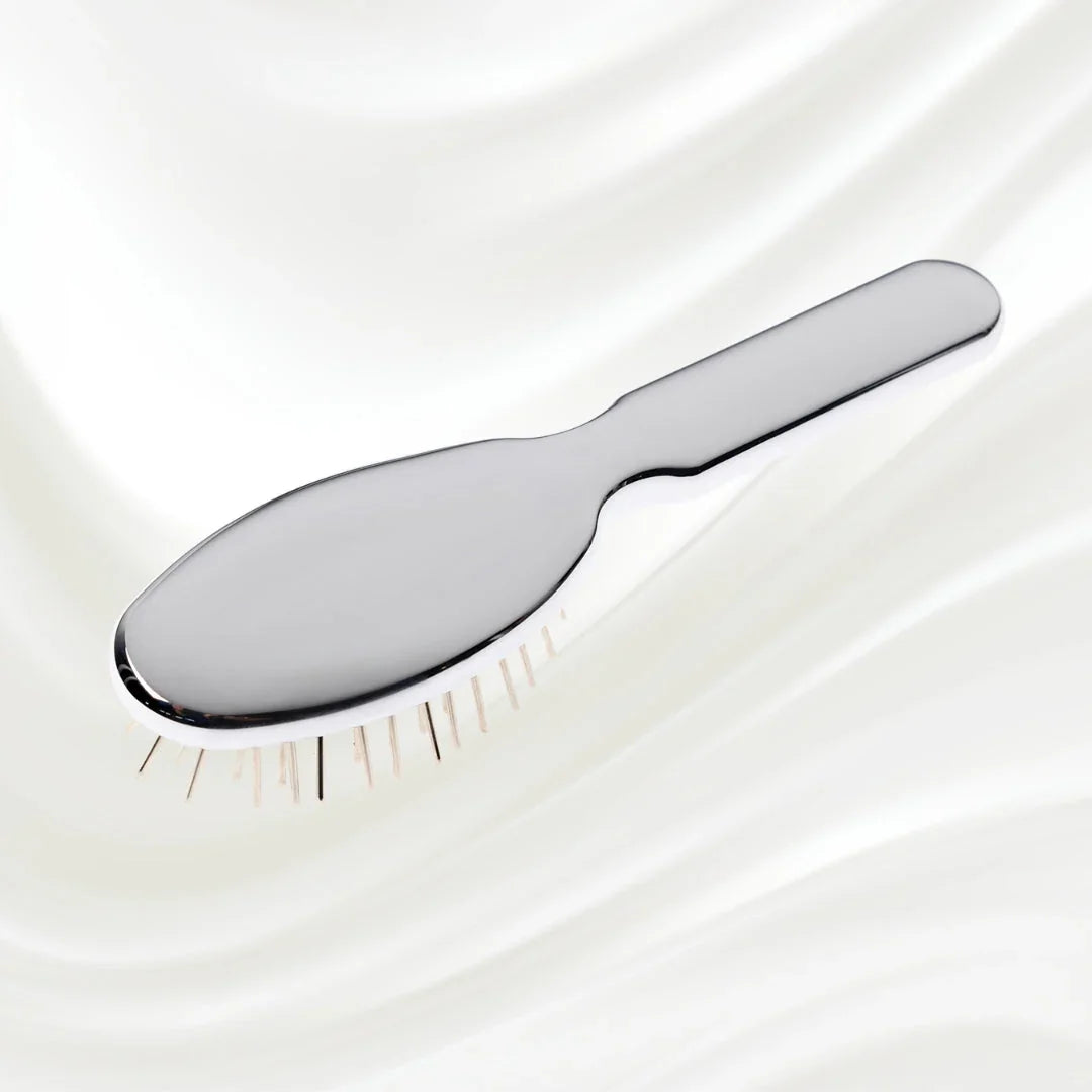KOH-I-NOOR Metallic Metal Pin Hair Brush - Pneumatic Cushion for Thick & Wavy Hair