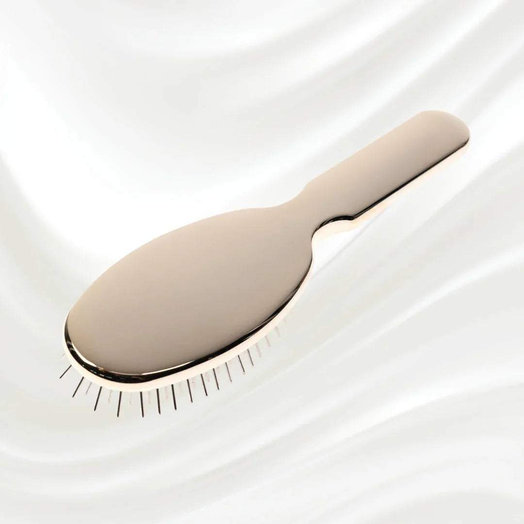 KOH-I-NOOR Metallic Metal Pin Hair Brush - Pneumatic Cushion for Thick & Wavy Hair