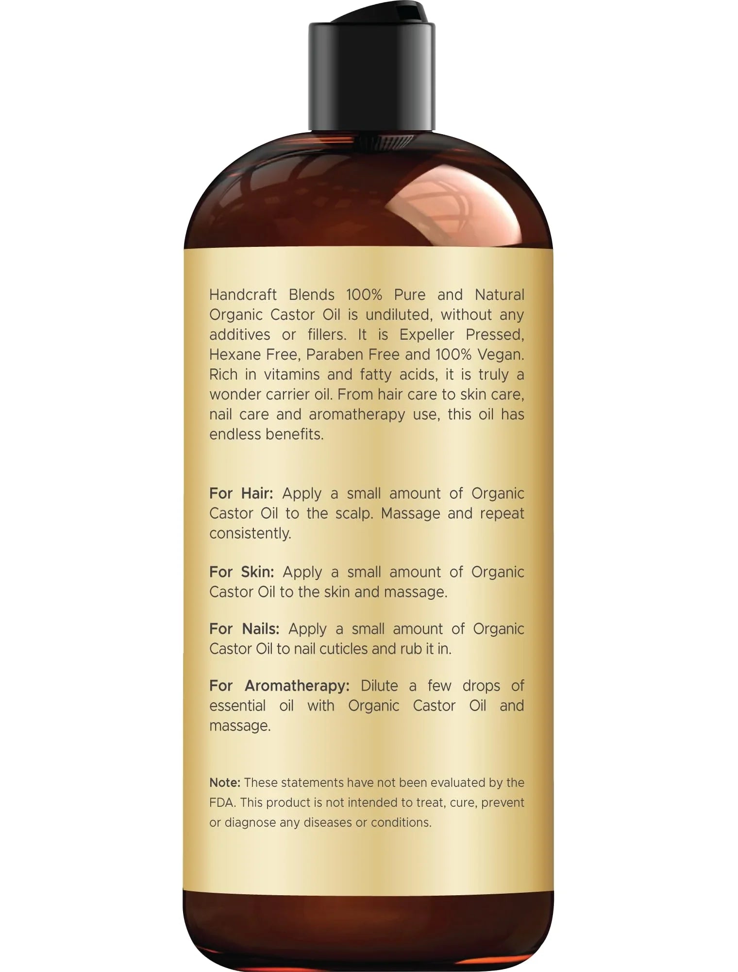 Handcraft Blends Organic Castor Oil 16 Fl Oz