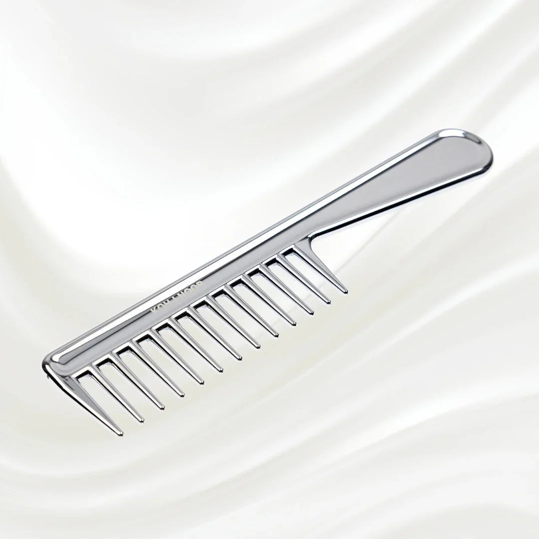 KOH-I-NOOR Metallic Wide Tooth Comb with Handle