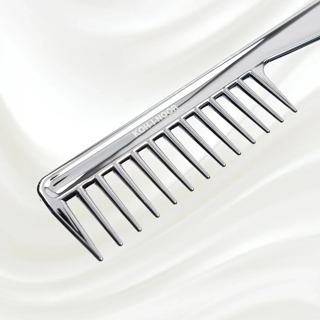 KOH-I-NOOR Metallic Wide Tooth Comb with Handle
