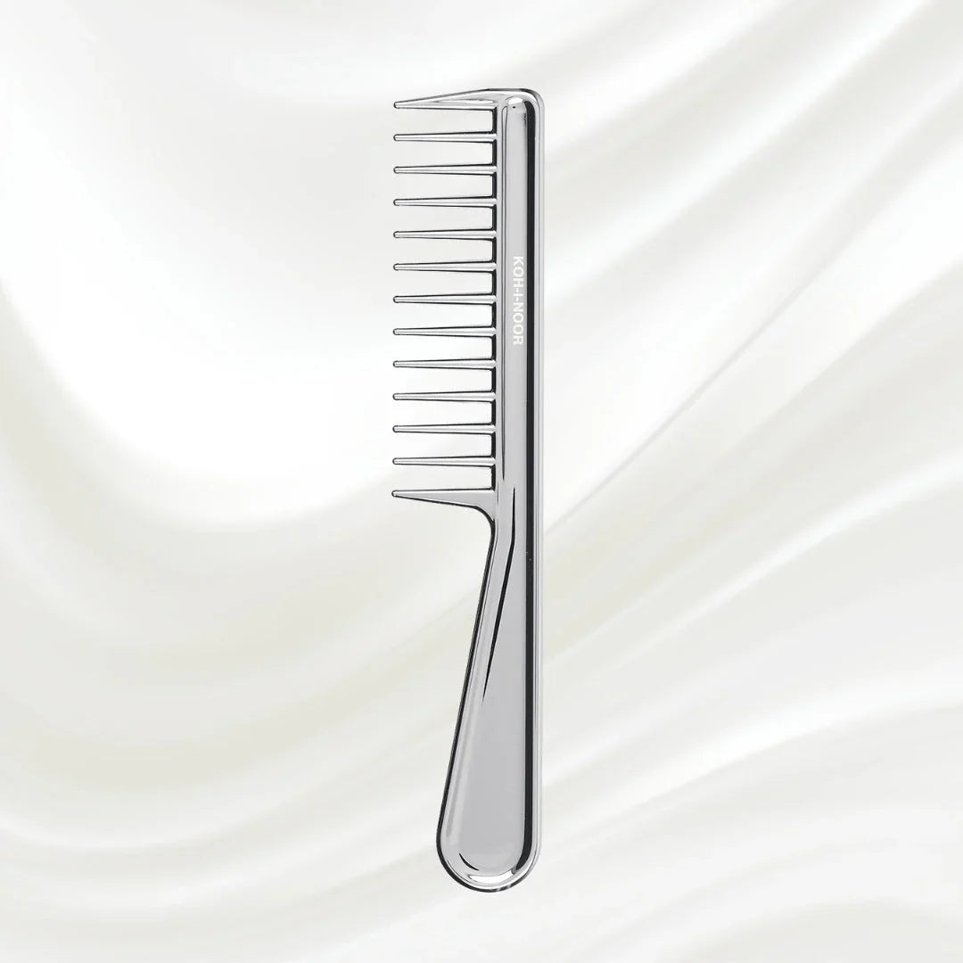 KOH-I-NOOR Metallic Wide Tooth Comb with Handle
