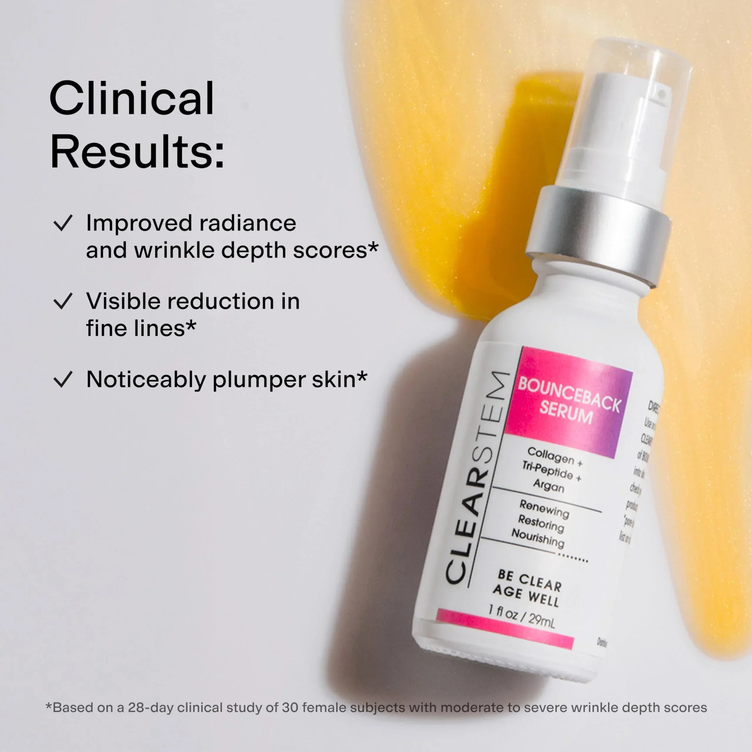 CLEARSTEM BOUNCEBACK Radiant Facial Serum - Peptide Serum