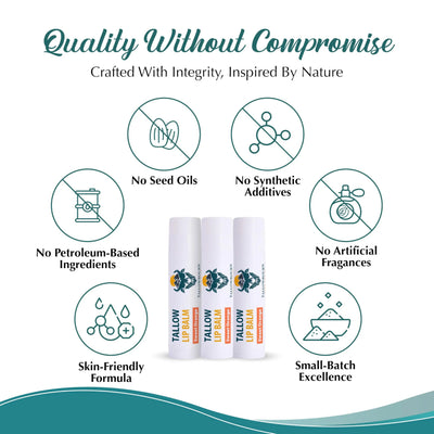 Tallowbourn Moisturizing Tallow Lip Balm Peppermint – 3-Pack - Image 3