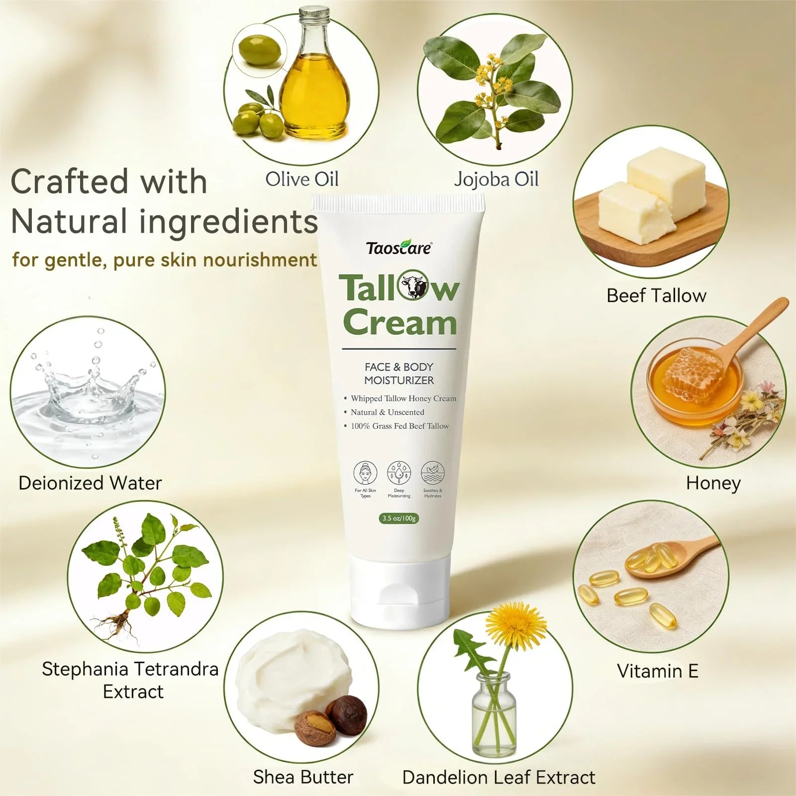 Taoscare 100% Grass-Fed Whipped Tallow Balm