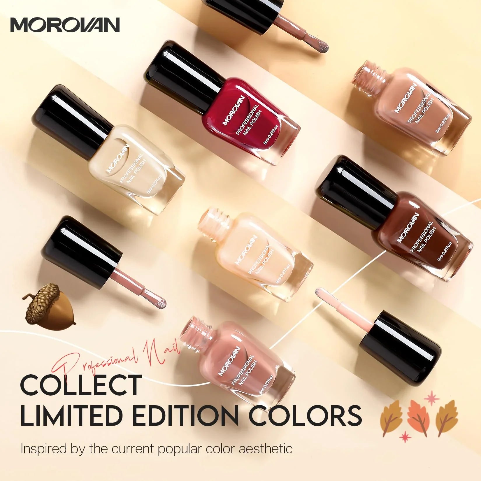 Morovan Nail Polish Set: Winter Nude Dark Chocolate