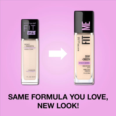 MAYBELLINE Fit Me Dewy Liquid Foundation Makeup, Classic Ivory, 1 Count - Image 2