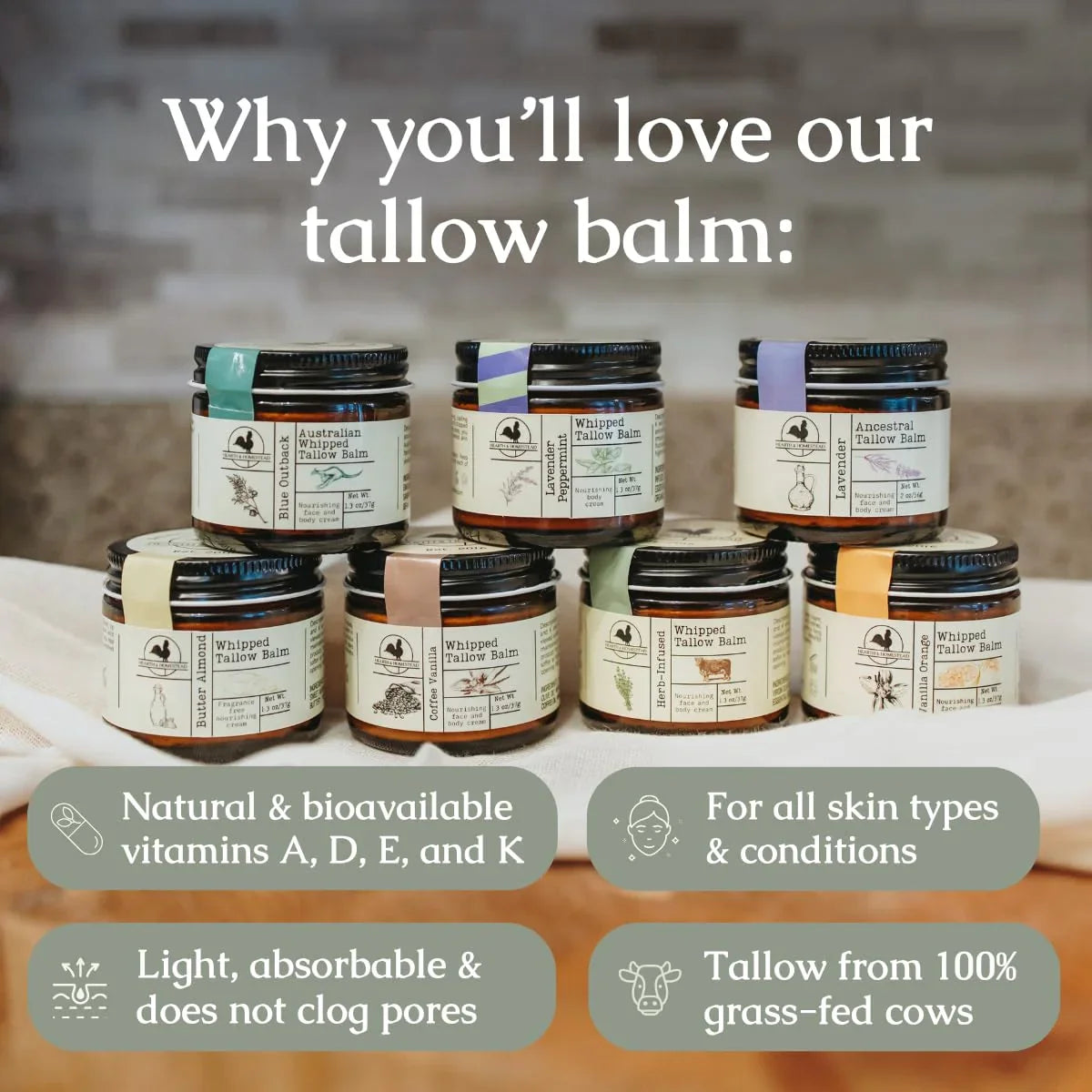 Hearth and Homestead: Handmade Whipped Tallow Balm (Lavender Peppermint)