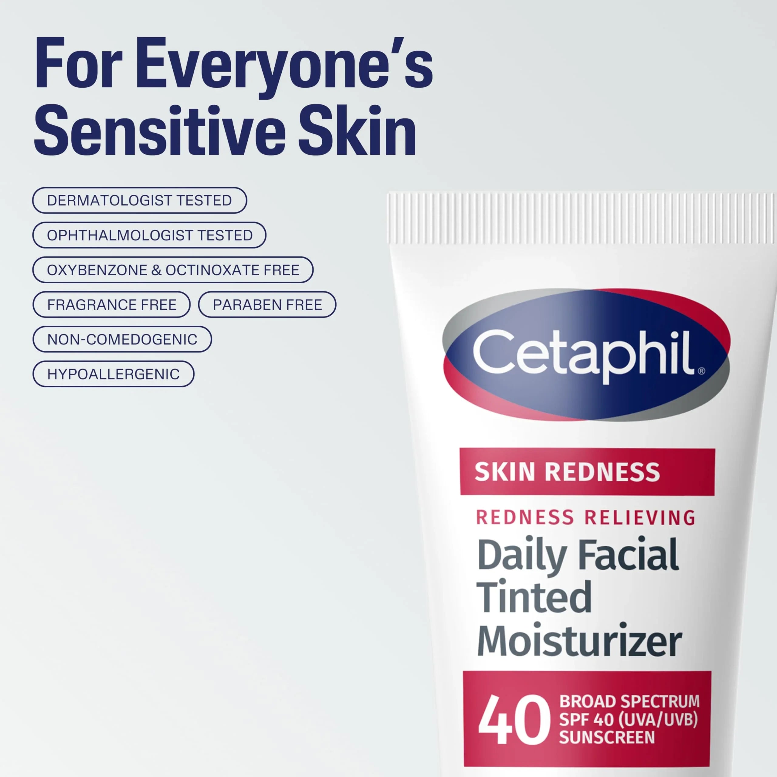 Cetaphil Redness Relieving Daily Facial Moisturizer SPF 40, 1.7 fl oz