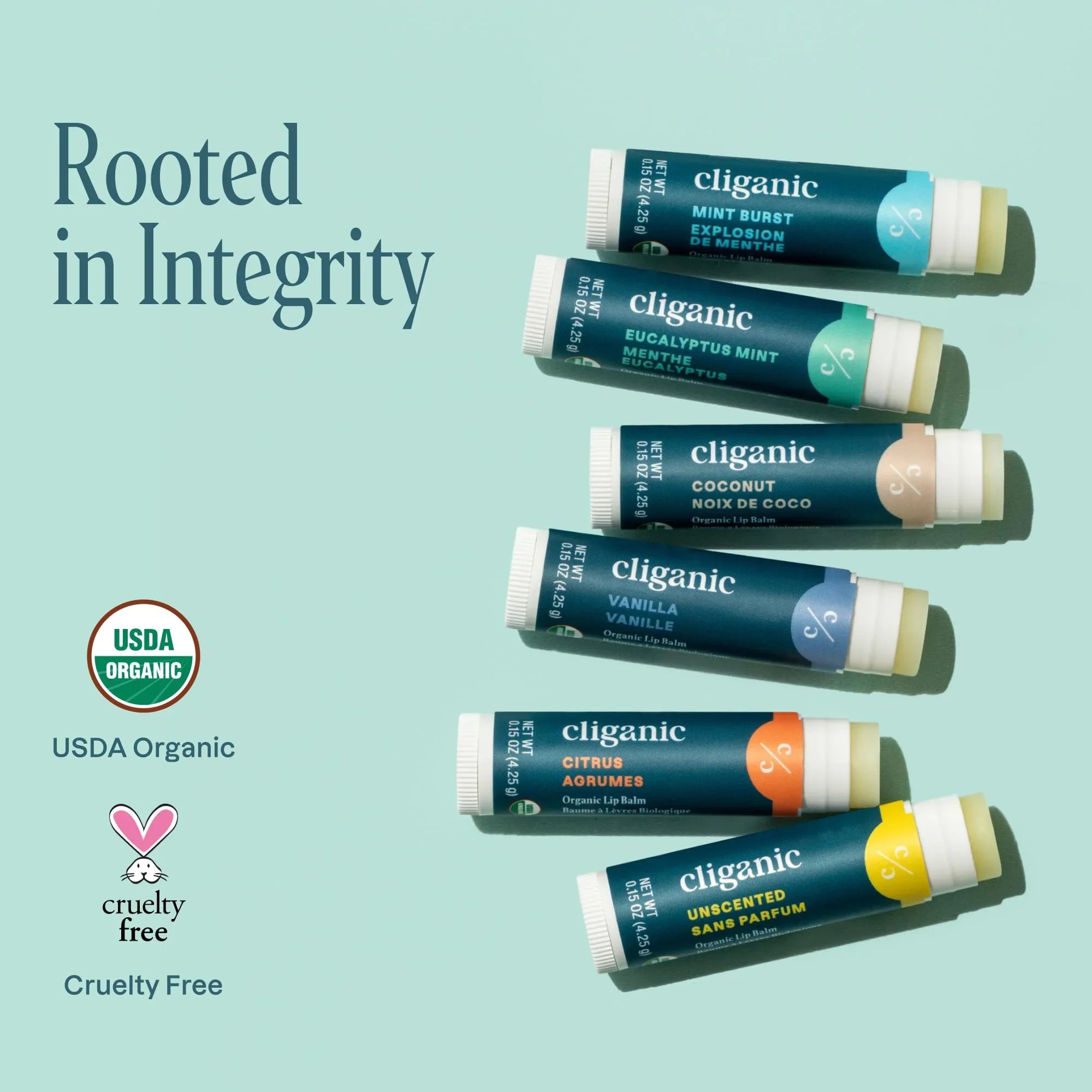 Cliganic Organic Lip Balm Set (6 Flavors)