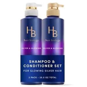 Hair Biology Purple Shampoo and Conditioner Set