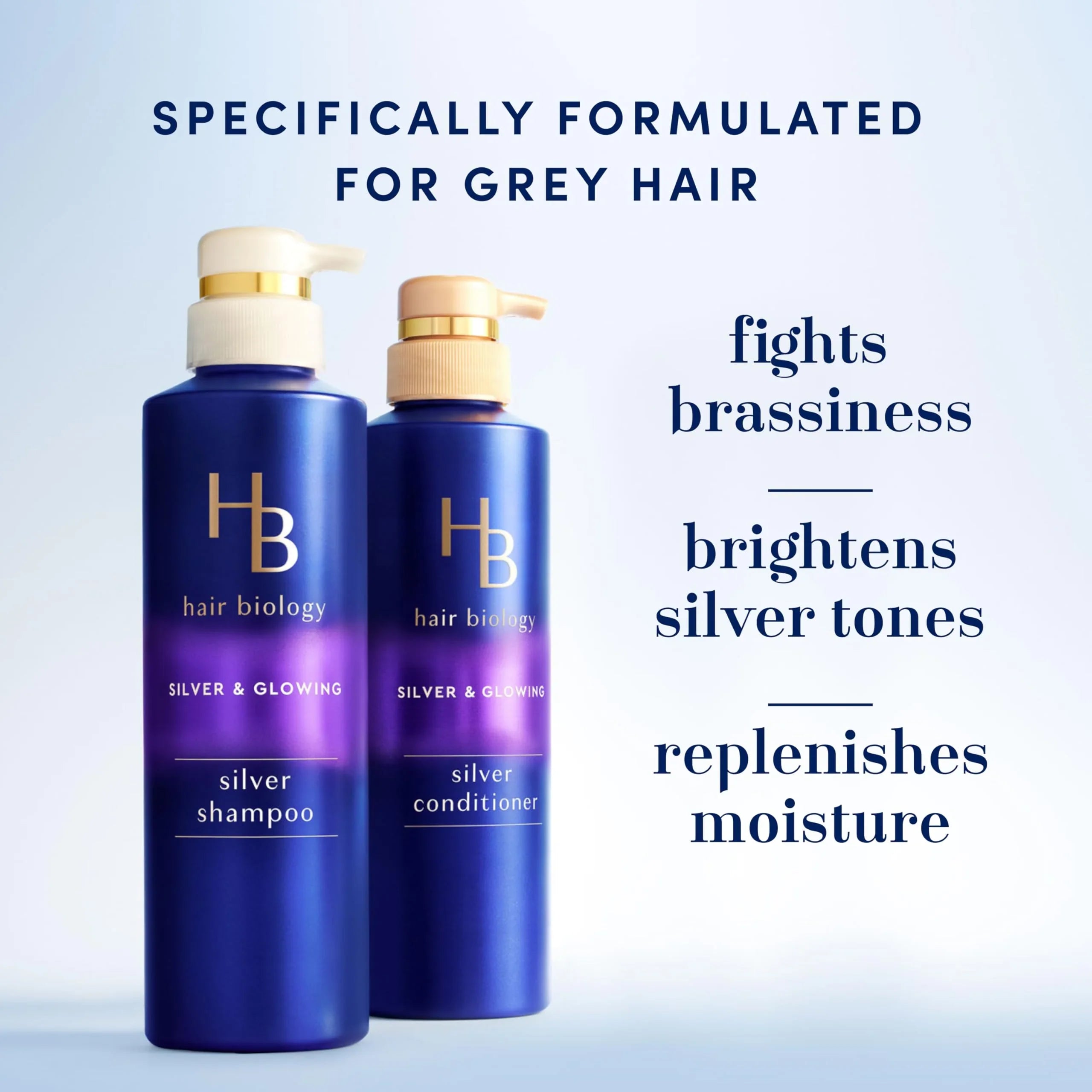 Hair Biology Purple Shampoo and Conditioner Set