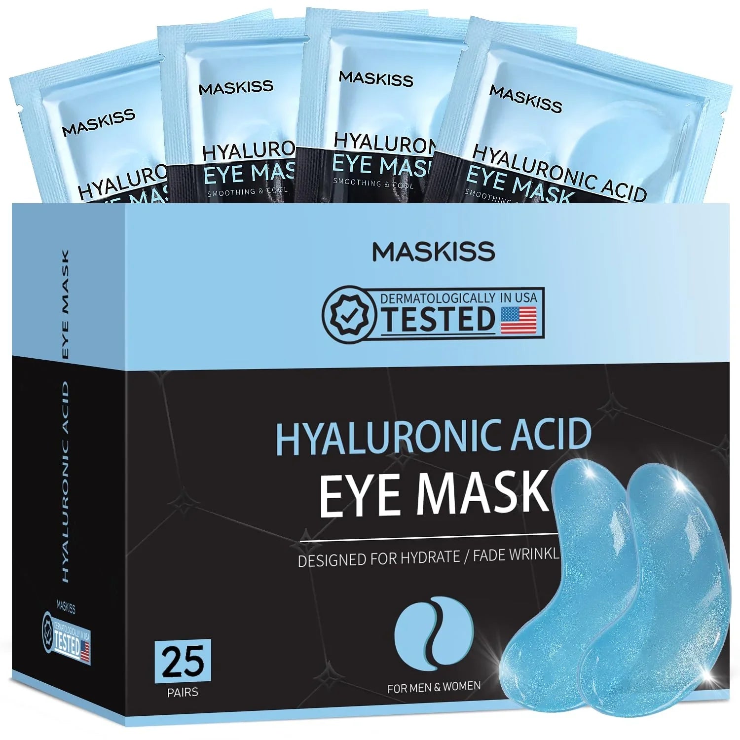 Maskiss Under Eye Patches (25 Pairs), Hyaluronic Acid Eye Masks