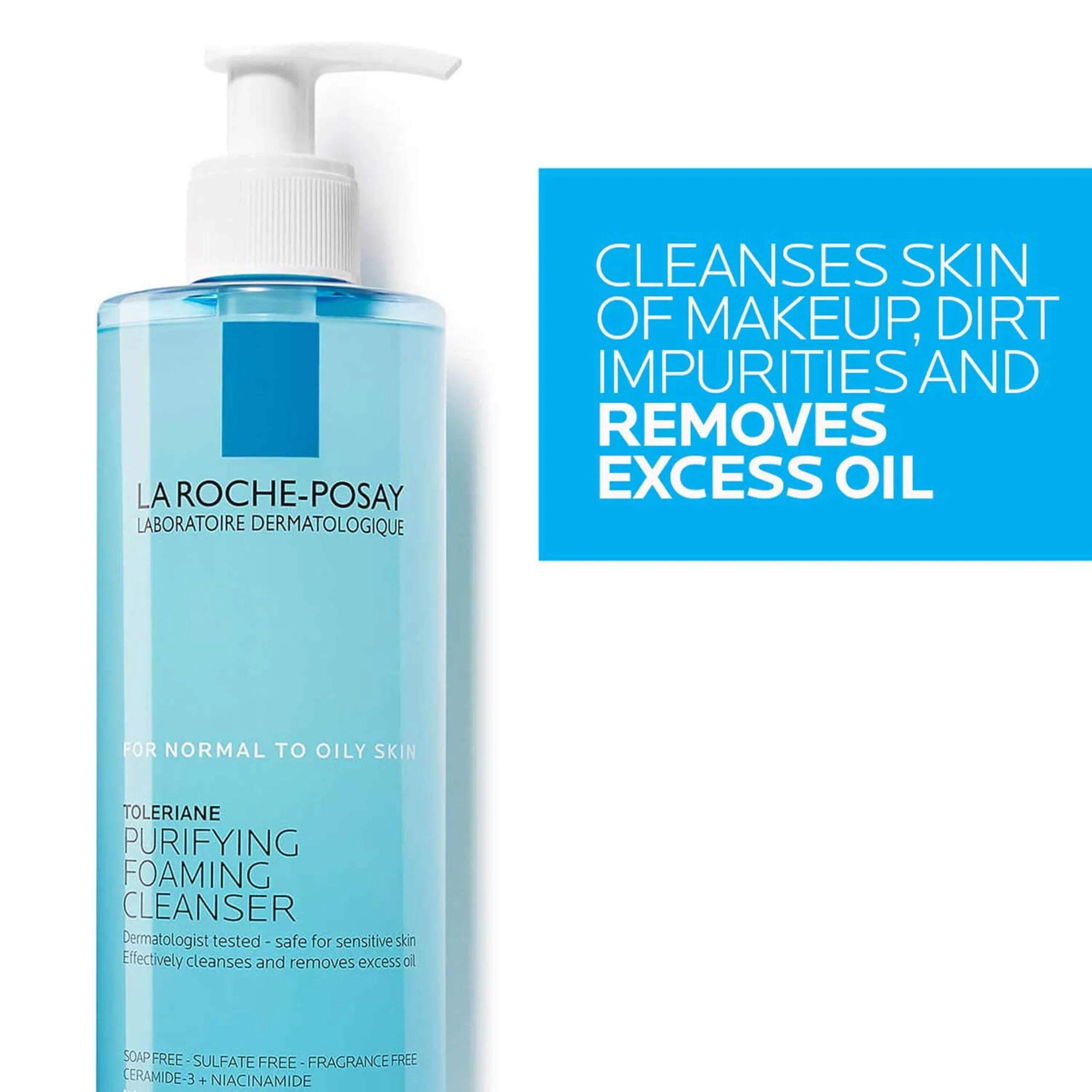 La Roche-Posay Toleriane Purifying Foaming Facial Cleanser, Oil Free Face Wash