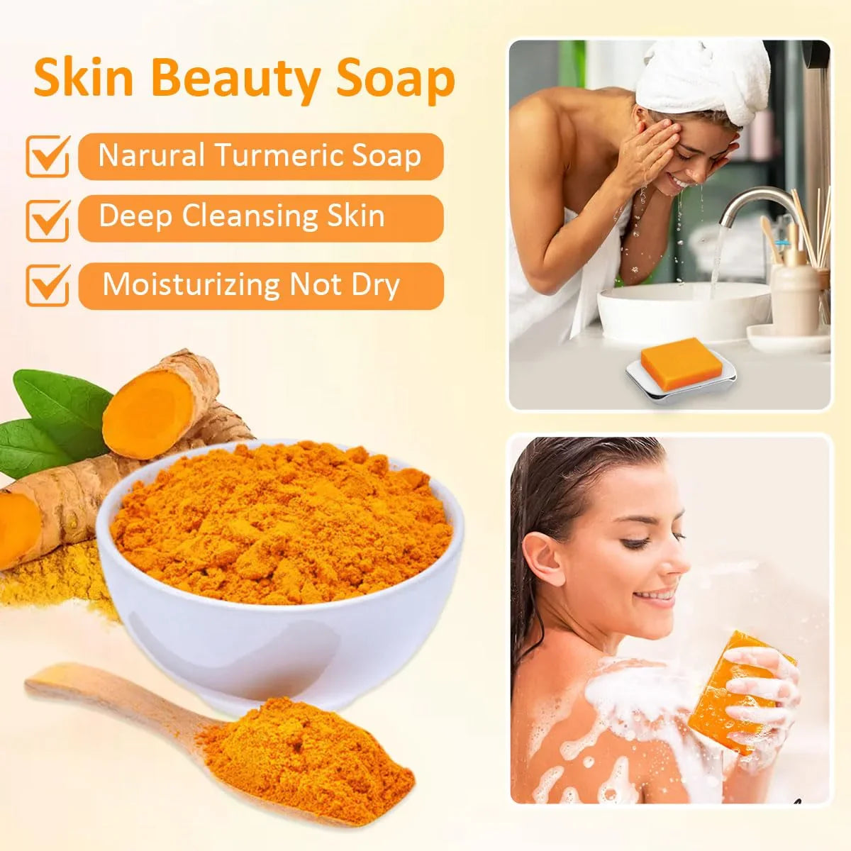 HOYEHOLA Kojic Acid Turmeric Soap Bar