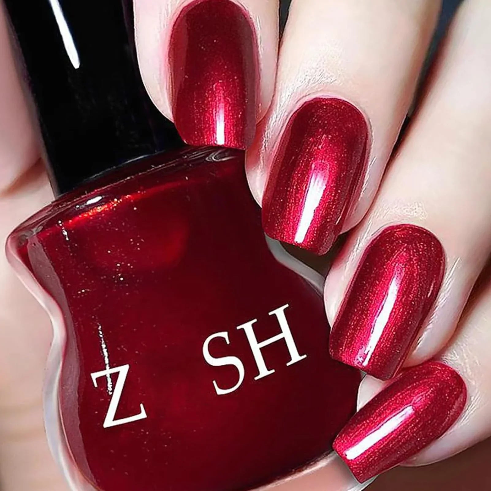 NovaCharm Bright Red Pearlescent Nail Polish