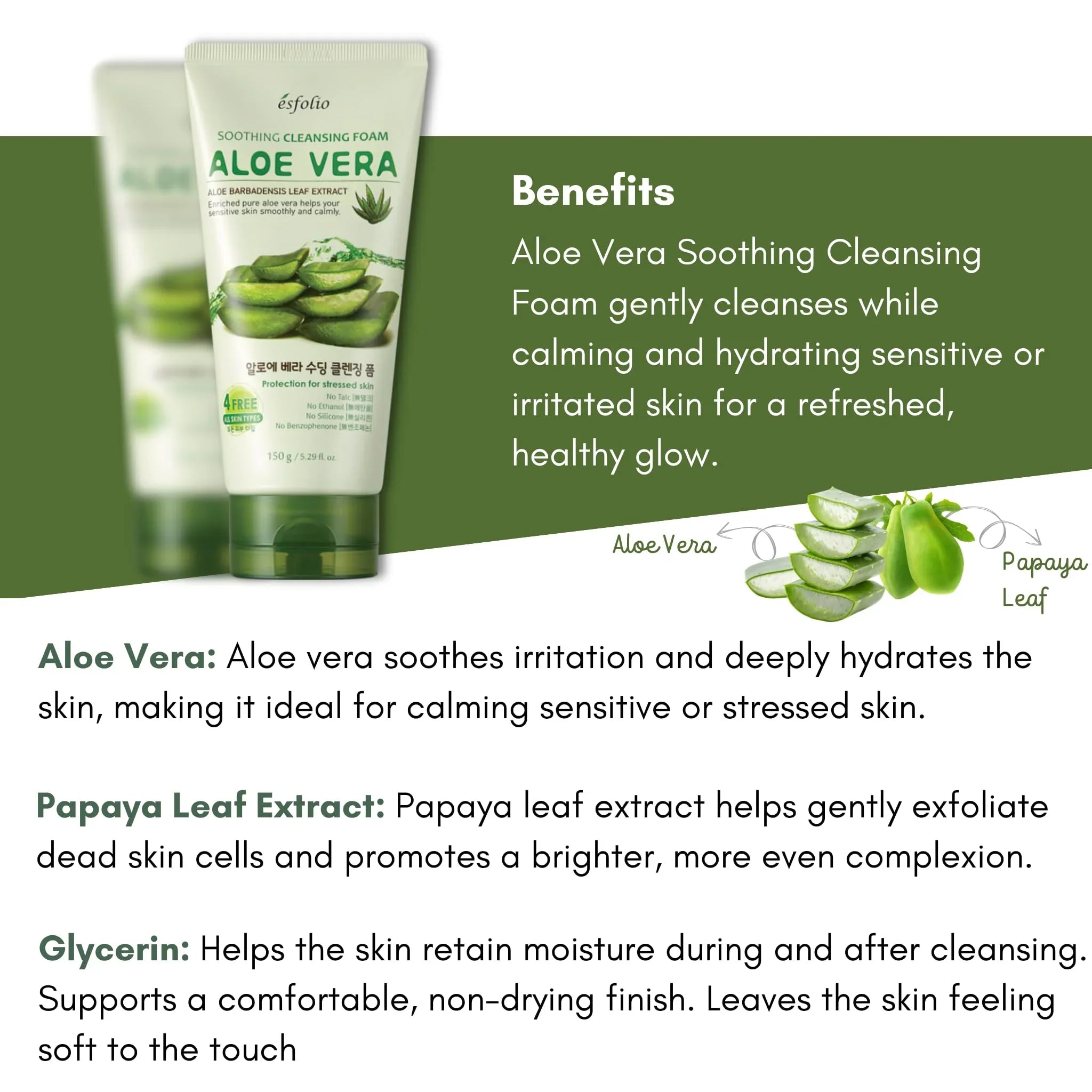 esfolio Aloe Vera Soothing Cleansing Foam
