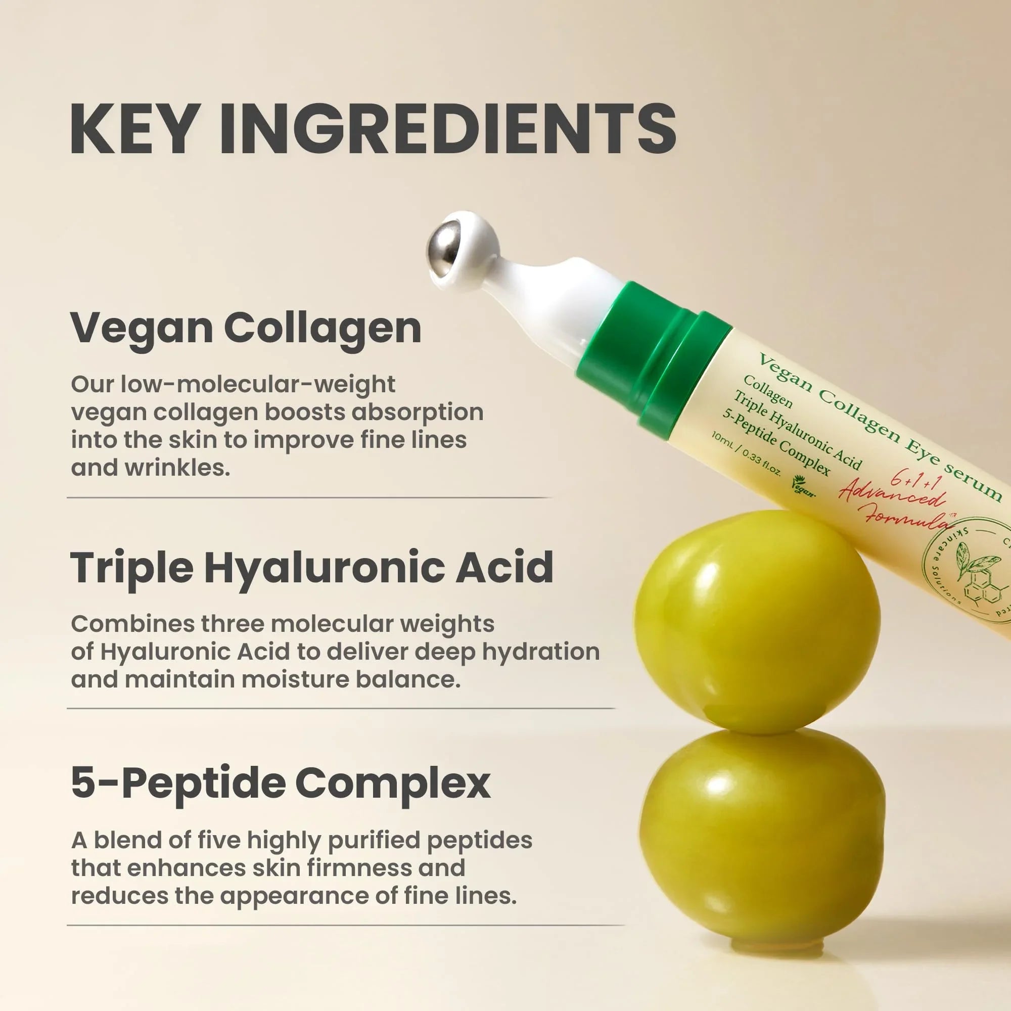 AXIS-Y Vegan Eye Serum with Hyaluronic Acid, Peptide, Collagen