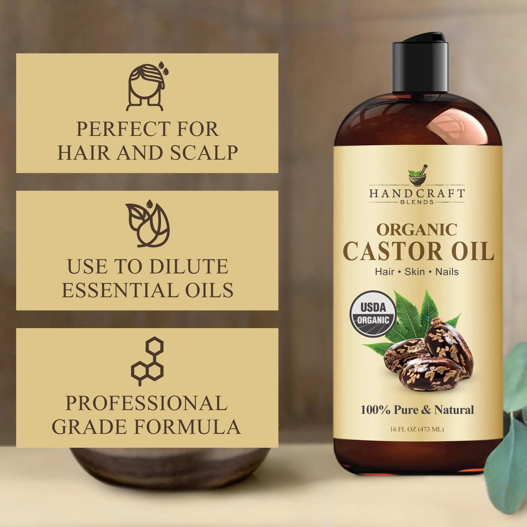 Handcraft Blends Organic Castor Oil 16 Fl Oz